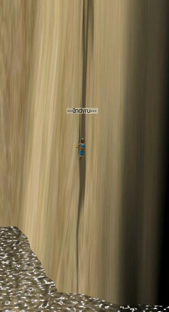 Indyru climbs ..erm.. swims up a cliff!